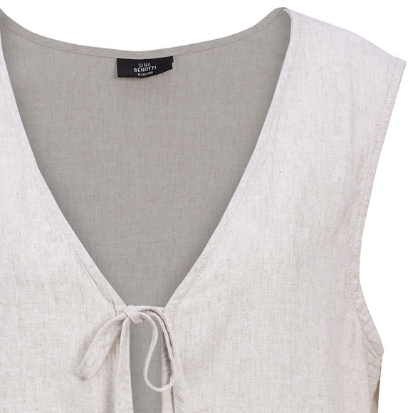 Damen Leinen-Weste mit Bindebändern