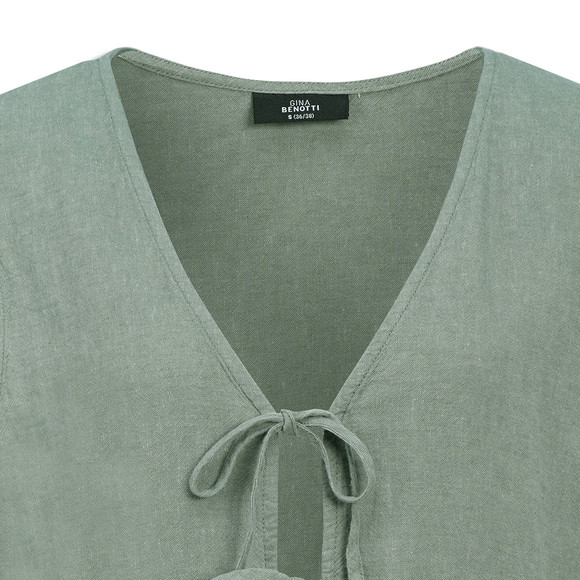 Damen Leinen-Weste mit Bindebändern