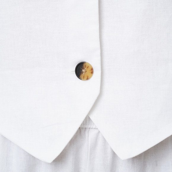 Damen Leinen-Weste mit Knopfleiste