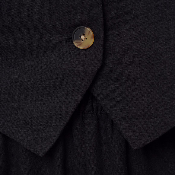 Damen Leinen-Weste mit Knopfleiste