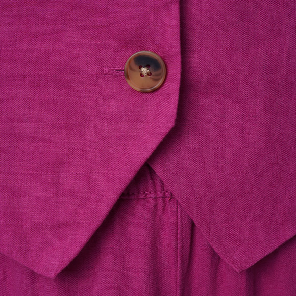 Damen Leinen-Weste mit Knopfleiste