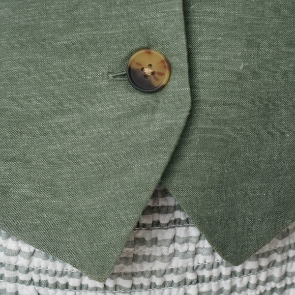 Damen Leinen-Weste mit Knopfleiste