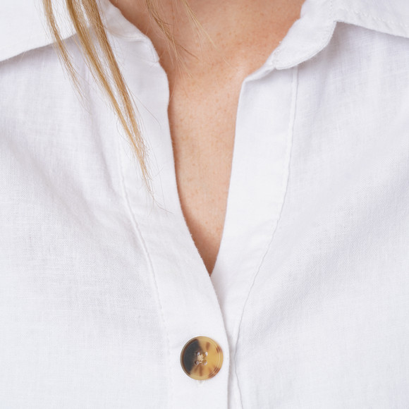 Damen Leinen-Bluse mit Spitze