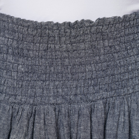 Damen Leinen-Rock mit Smokbund