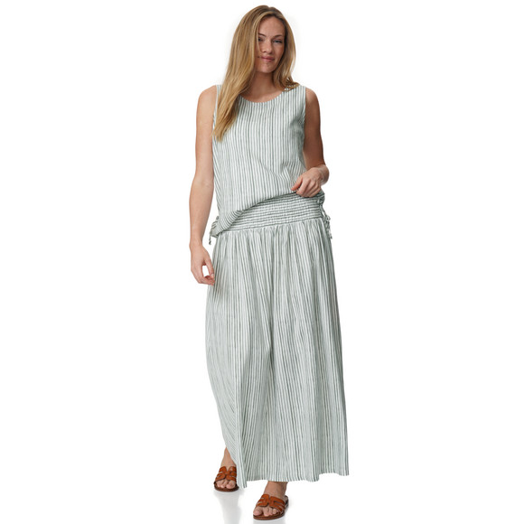 Damen Leinen-Rock mit Smokbund