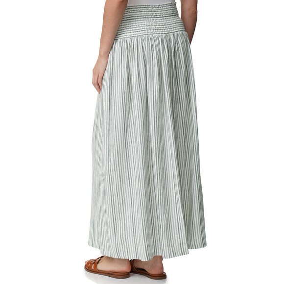 Damen Leinen-Rock mit Smokbund