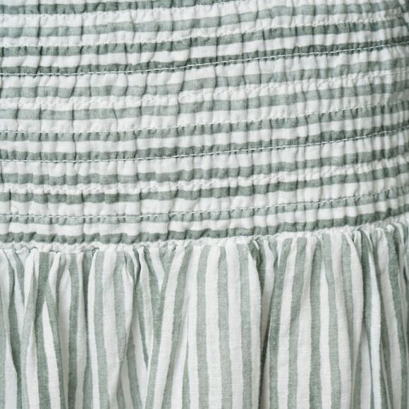 Damen Leinen-Rock mit Smokbund