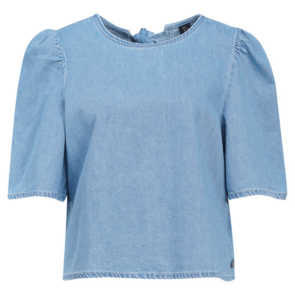 Damen Bluse in Denim-Optik