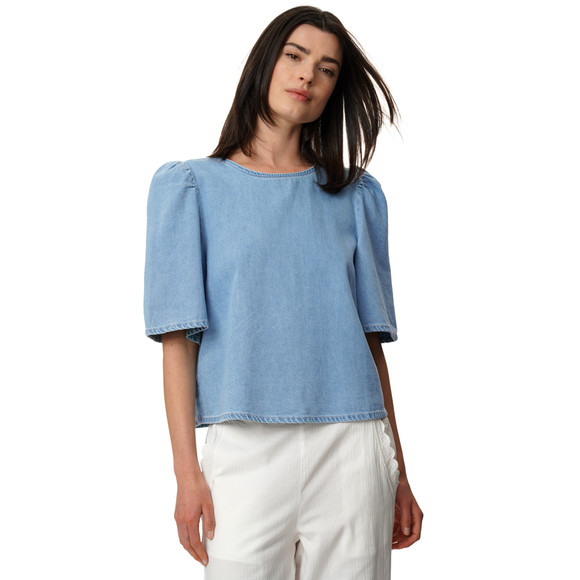 Damen Bluse in Denim-Optik