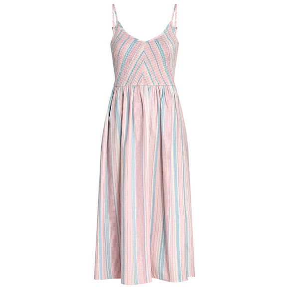 Damen Kleid mit gesmoktem Brustbereich rosa