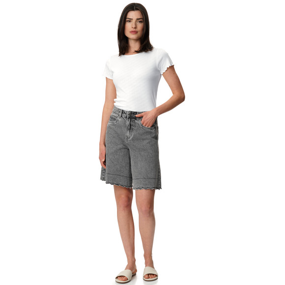 Damen T-Shirt mit Ringelsaum