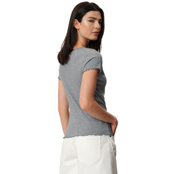 Damen T-Shirt mit Ringelsaum