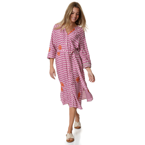 Damen Midikleid mit Zick-Zack-Muster