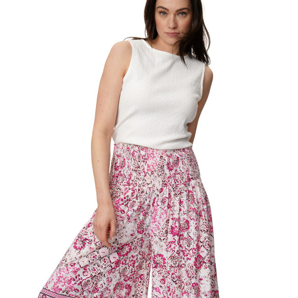 Damen Wide-Leg-Hose mit Smkokbund