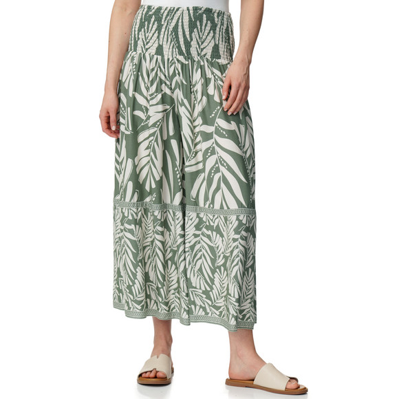 Damen Wide-Leg-Hose mit Smkokbund