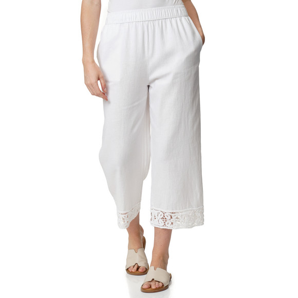 Damen Leinen-Culotte mit Elastikbund