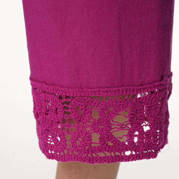 Damen Leinen-Culotte mit Elastikbund