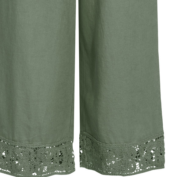 Damen Leinen-Culotte mit Elastikbund