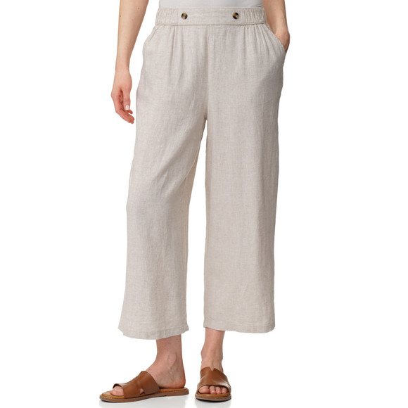 Damen Leinen-Culotte mit Elastikbund