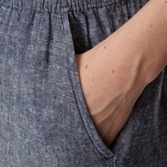 Damen Leinen-Culotte mit Elastikbund