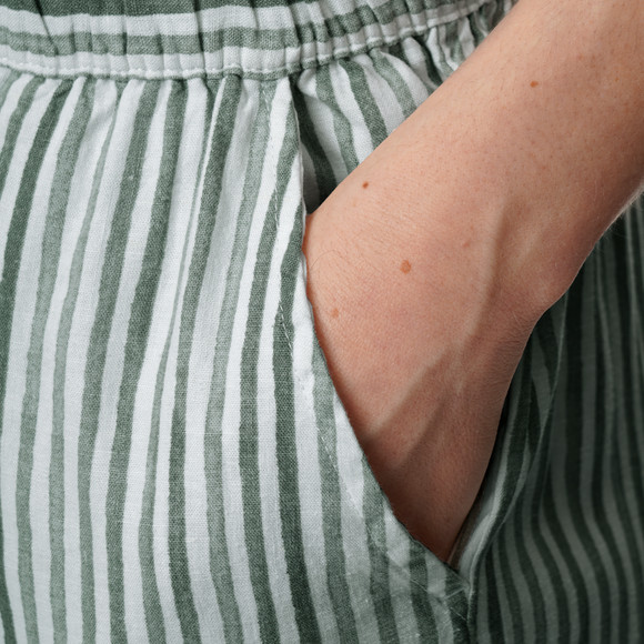 Damen Leinen-Culotte mit Elastikbund