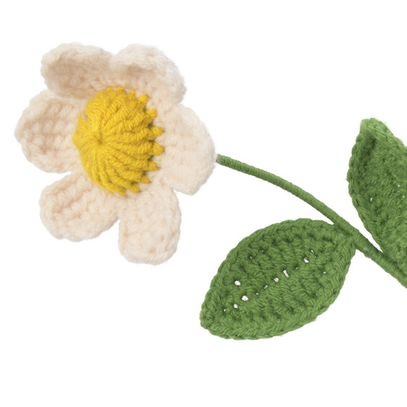 Gebreide bloem met één bloem