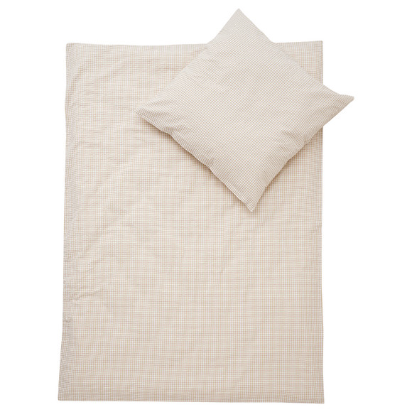 Seersucker Bettwäsche 155 x 220 cm rosa / beige