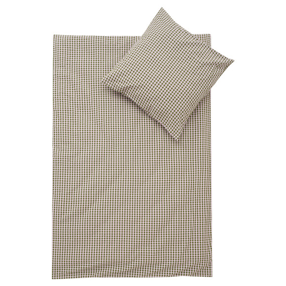 Seersucker Bettwäsche 155 x 220 cm grün / rosa