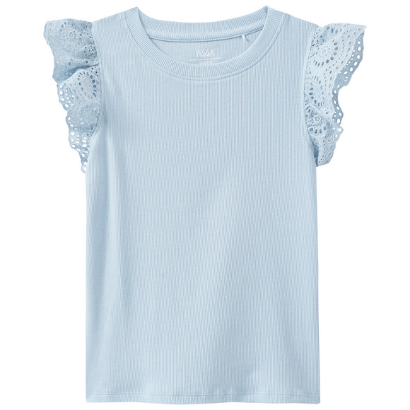 Mädchen T-Shirt mit Rippstruktur