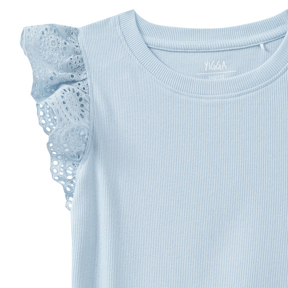 Mädchen T-Shirt mit Rippstruktur