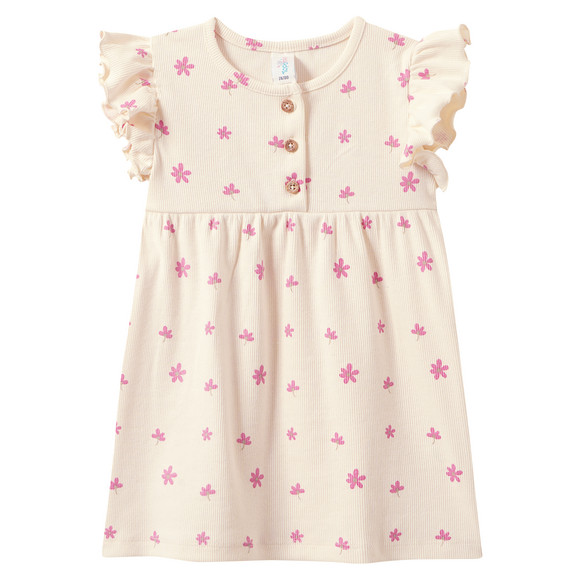 Baby Kleid mit Rippstruktur creme
