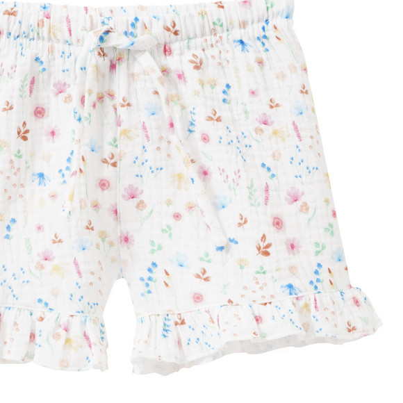 Baby Musselin-Shorts mit bunten Blumen