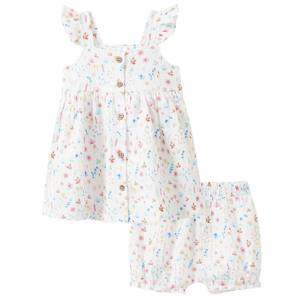 Newborn Musselin-Set aus Kleid und Shorts