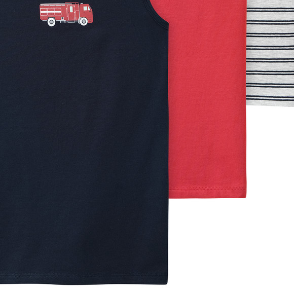 3 Jungen Unterhemden mit Feuerwehr-Motiven