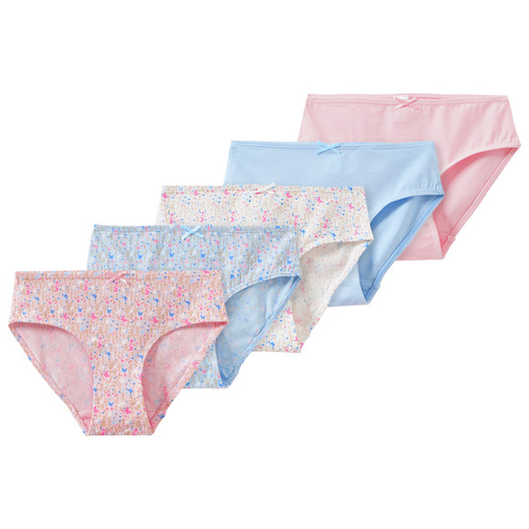 5 Mädchen Slips mit Bio-Baumwolle