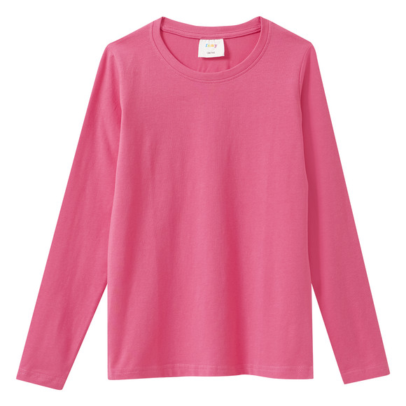 3 Mädchen Langarmshirts in Unifarben