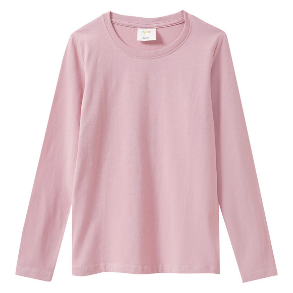 3 Mädchen Langarmshirts in Unifarben