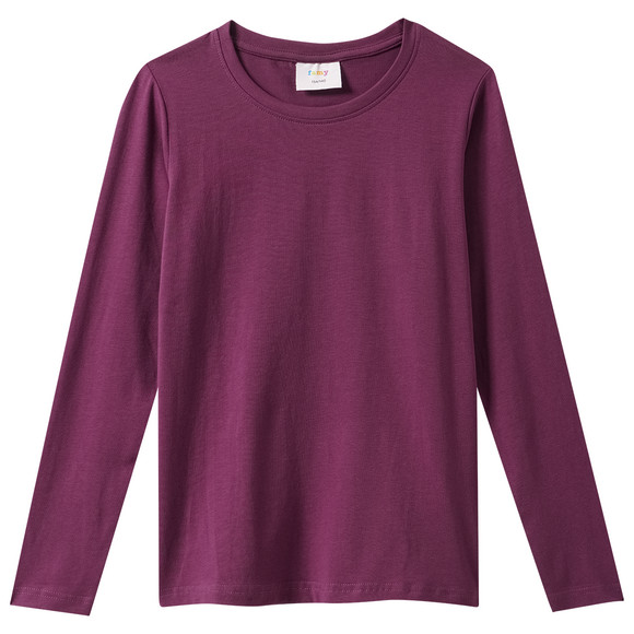 3 Mädchen Langarmshirts in Unifarben