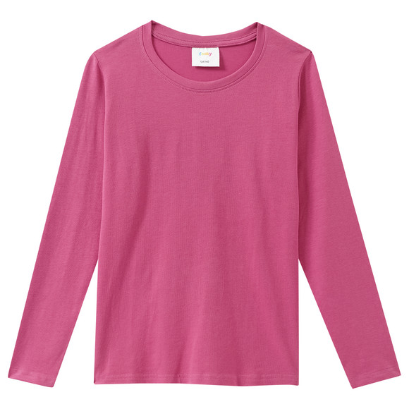 3 Mädchen Langarmshirts in Unifarben