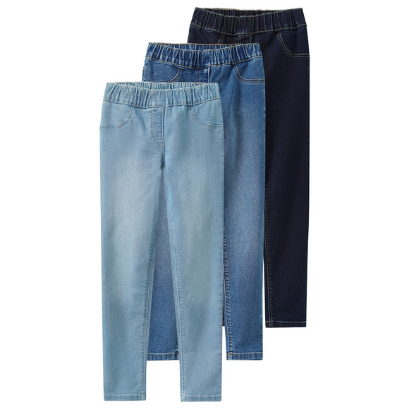 3 Mädchen Jeggings mit Stretch-Bund