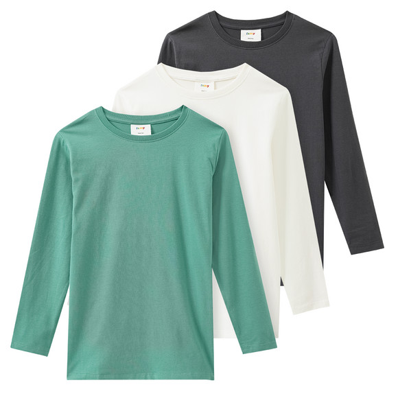 3 Jungen Langarmshirts im Basic-Look
