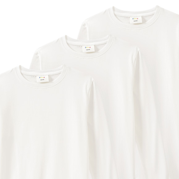 3 Kinder Langarmshirts im Basic-Look