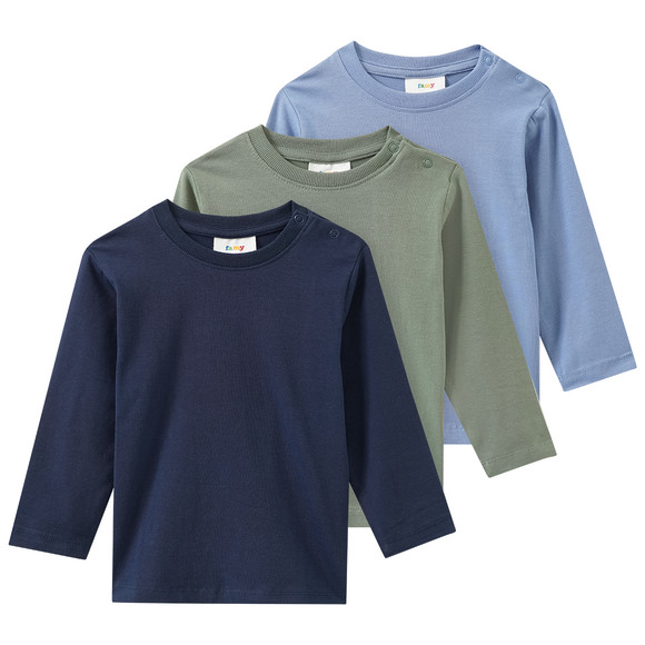 3 Baby Langarmshirts im Basic-Look