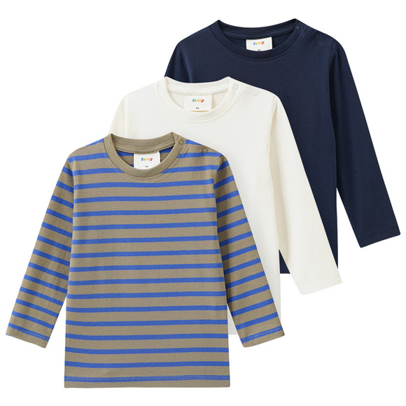 3 Jungen Langarmshirts im Basic-Look