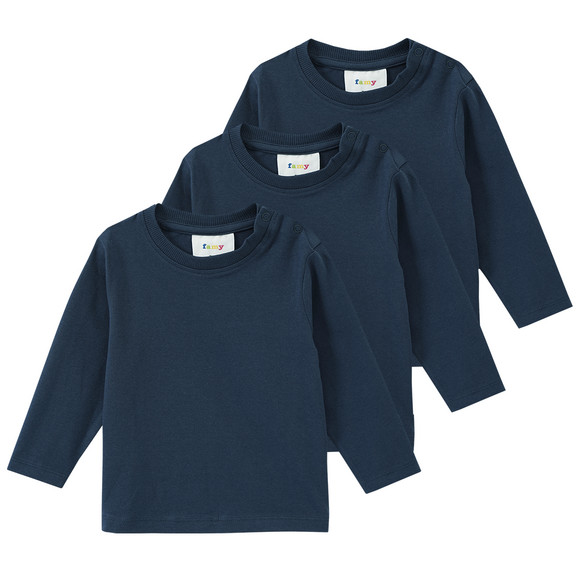 3 Baby Langarmshirts im Basic-Look