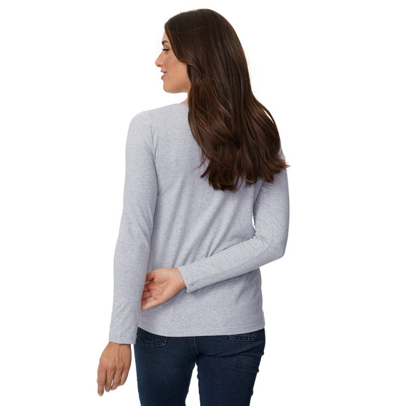 3 Damen Langarmshirts in Unifarben