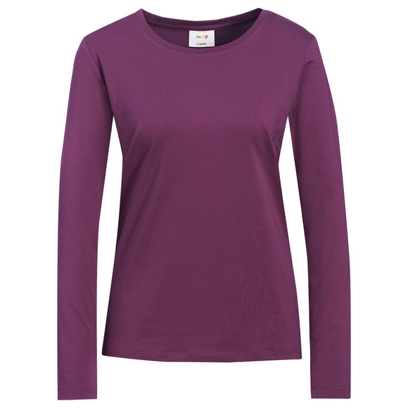 3 Damen Langarmshirts in Unifarben