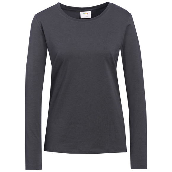 3 Damen Langarmshirts in Unifarben