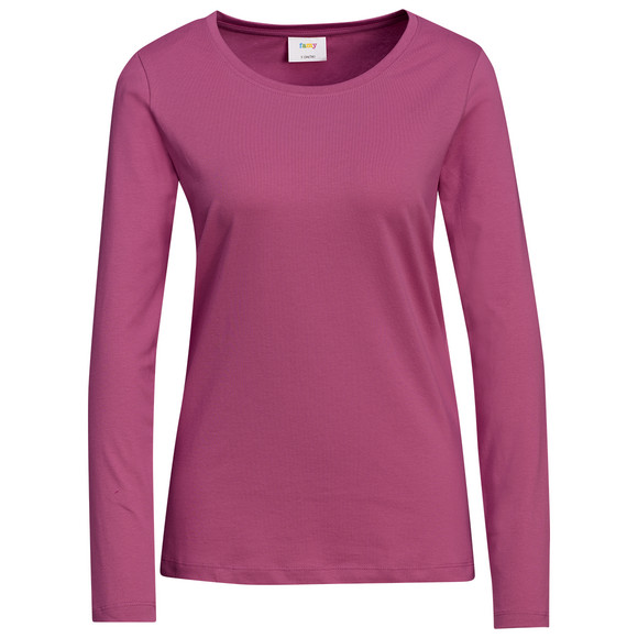 3 Damen Langarmshirts in Unifarben