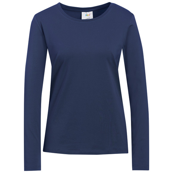 3 Damen Langarmshirts in Unifarben